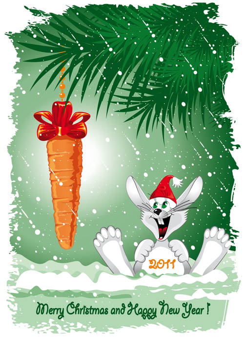 free vector Cute cartoon rabbit image vector